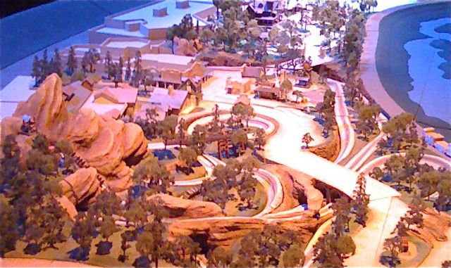 Grizzly Gulch on display at a  D23 conference where Imagineers showcased new attractions going into the Disney Parks.