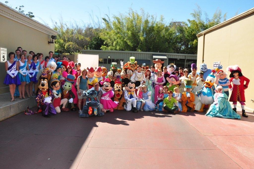 This is one of the few times ever an entire character group photo was taken of those in the parade.