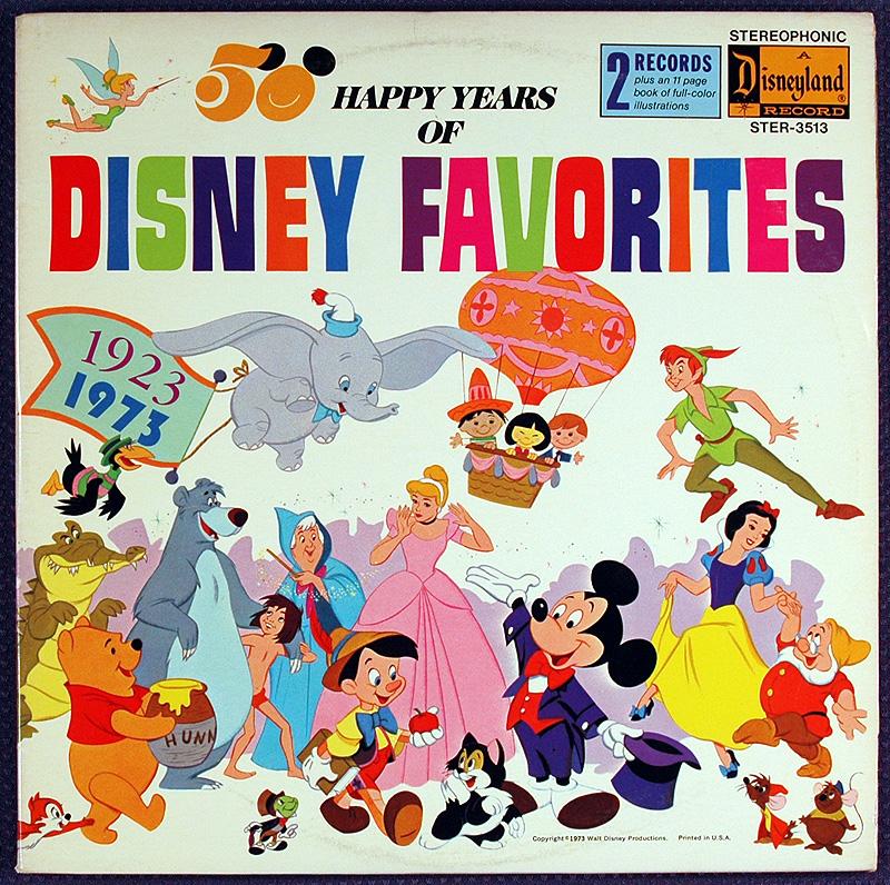 Disneyland Records 2 LP album, 50 Happy Years of Disney Favorites