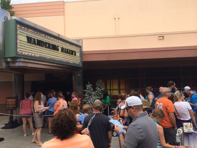 Guests waiting an uncertain time to pay for the privilege of ice skating in the middle of summer at Disney's Hollywood Studios. This is where the additional track will be located. Photo by J. Jeff Kober.