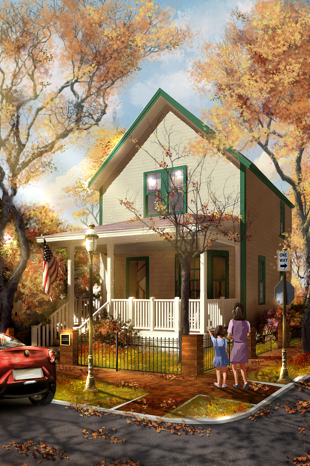 An artist's depiction of what the home will look like when it is lovingly restored. 