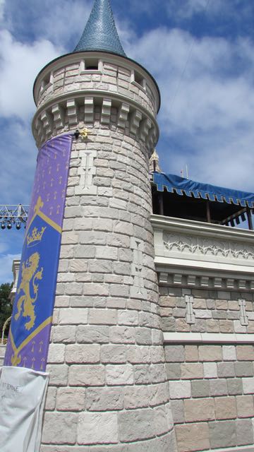 The show support tower to Cinderella Castle. Photo by J. Jeff Kober.